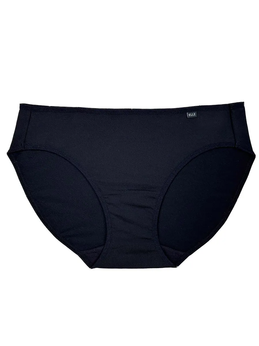 ELLE LINGERIE Women Bikini Lowrise Panties LU2867 - Black Size - M