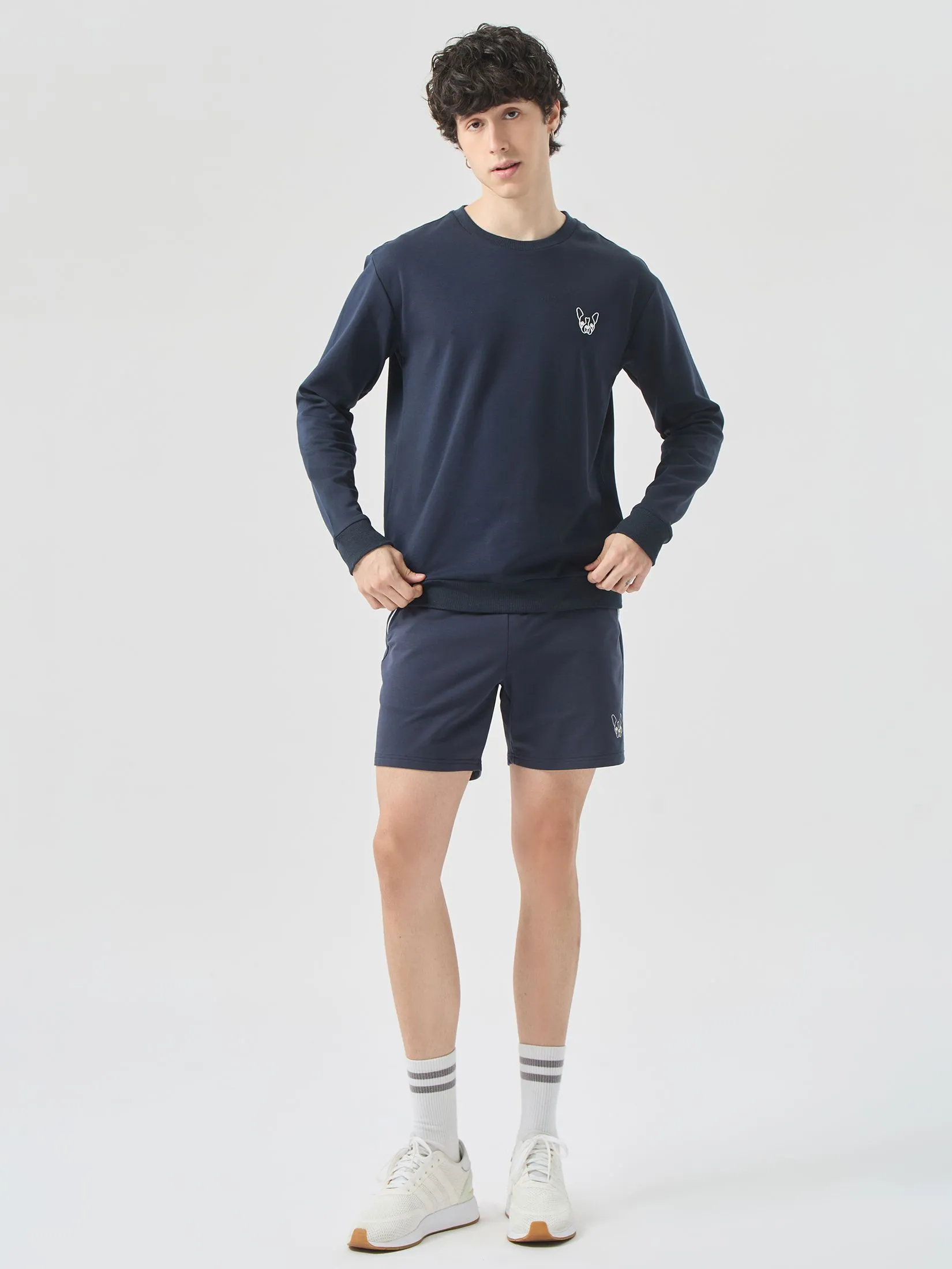 ESP Frenchie Sweatshirt Men Navy Blue