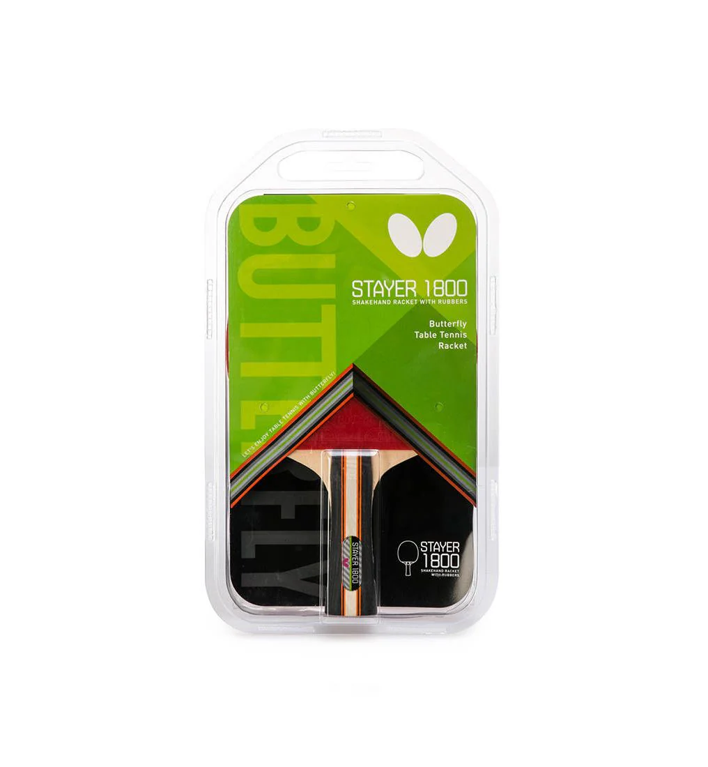 BUTTERFLY Stayer 1800 Table Tennis Racket - Green - ONE SIZE