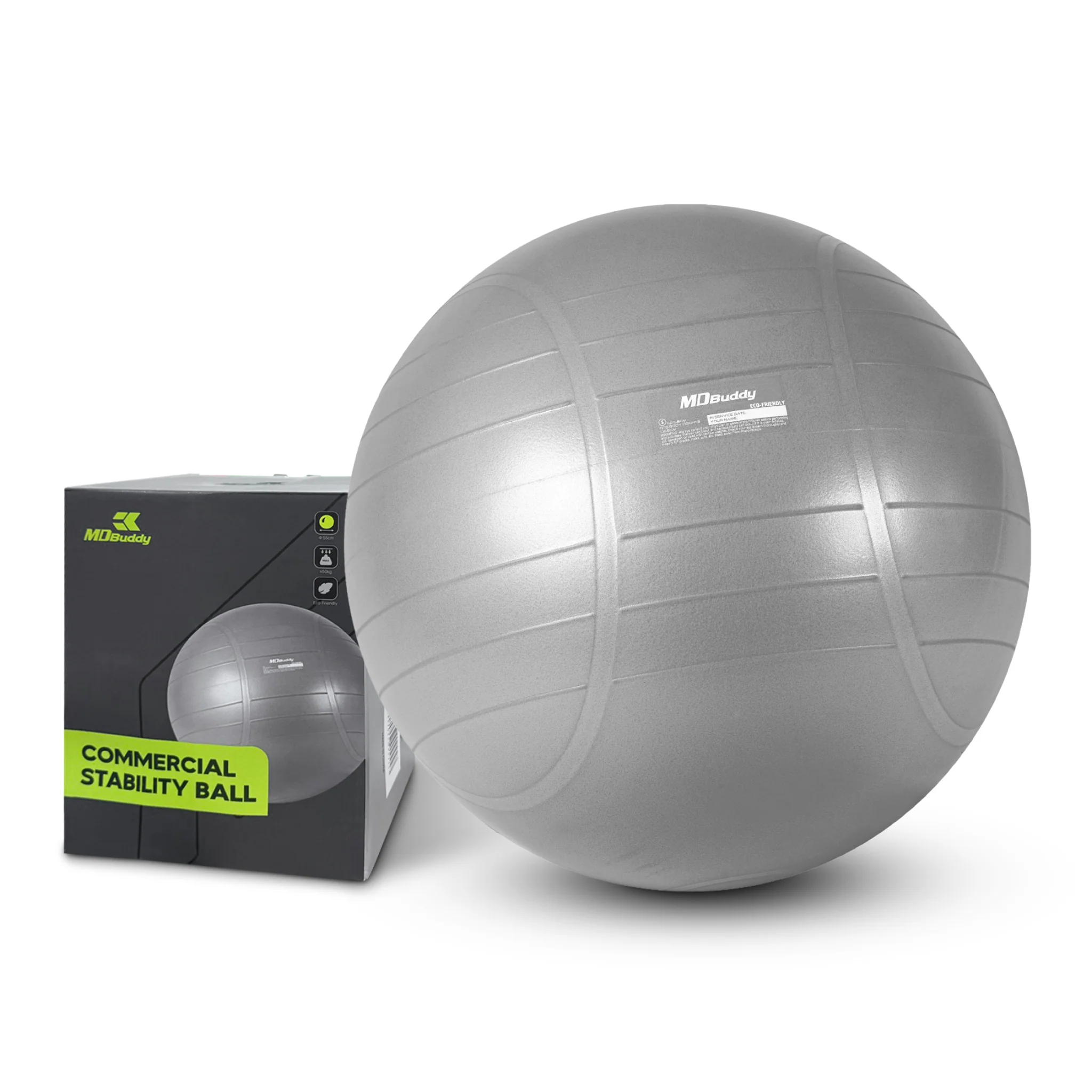 MDBuddy ลูกบอล Commercial Gym Ball ขนาด 55CM (MD1281-55MM) - Gray - ONE SIZE