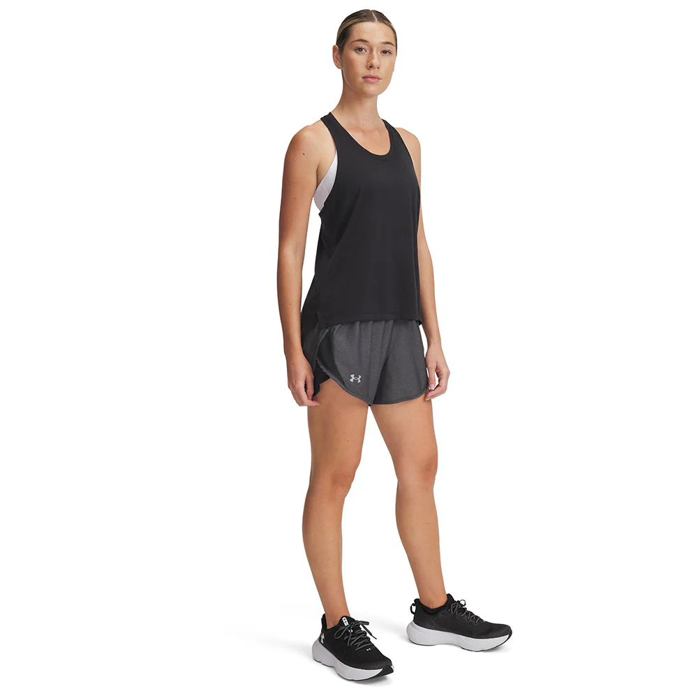 UNDER ARMOUR Fly-By Heather Women's Running Shorts - Black - L (US SIZE)