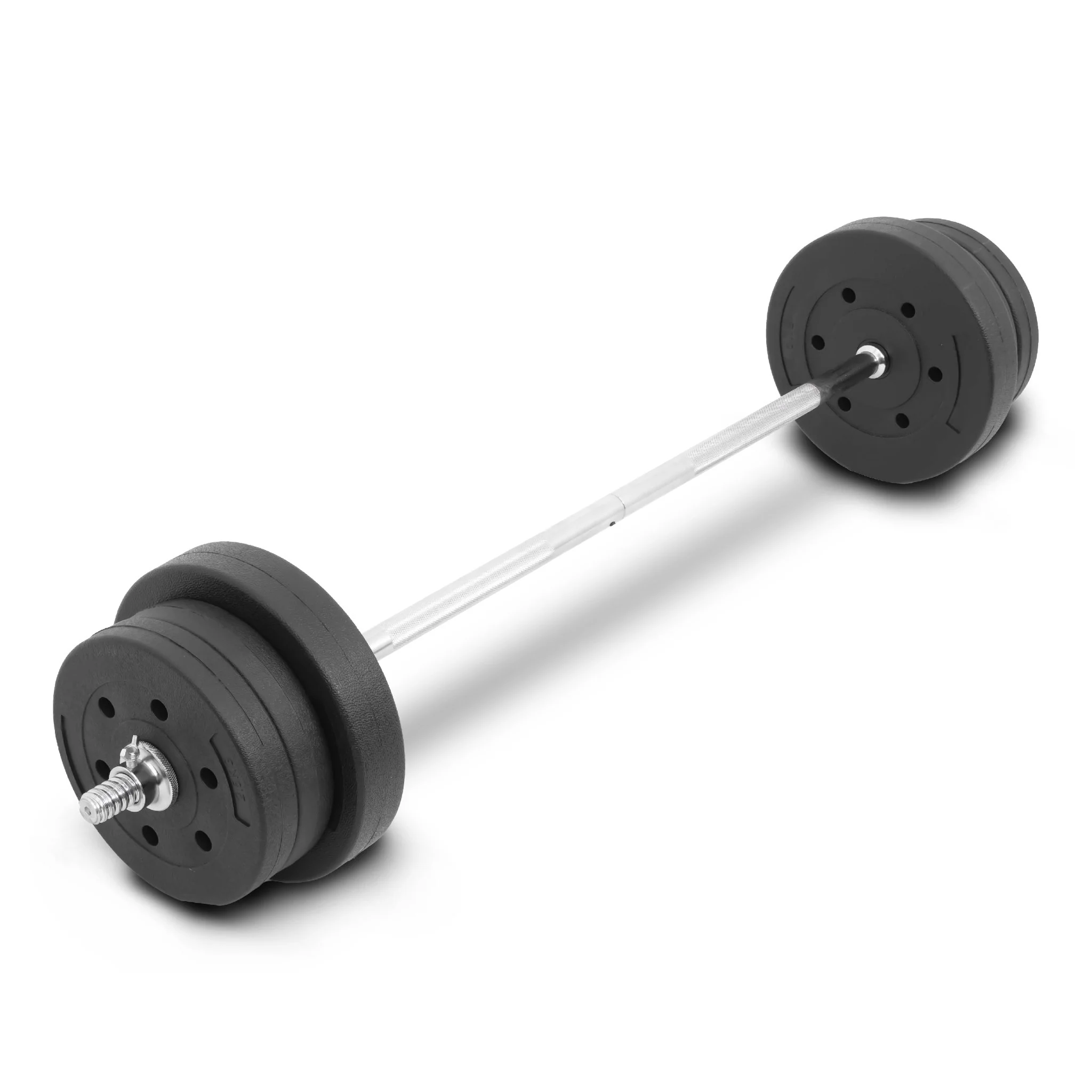 ชุดบาร์เบล แกนตรง STRAIGHT ปรับน้ำหนัก 25กิโล (แผ่น 20 กิโล + บาร์ 5 กิโล) - Black - ONE SIZE