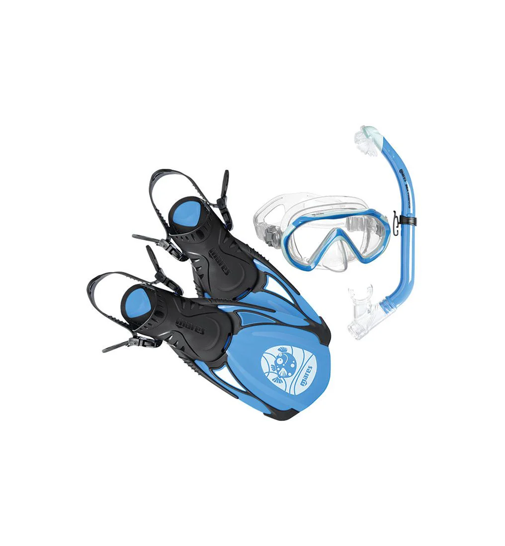 MARES Sea Friends Kids Snorkeling Mask Set - Blue - ONE SIZE
