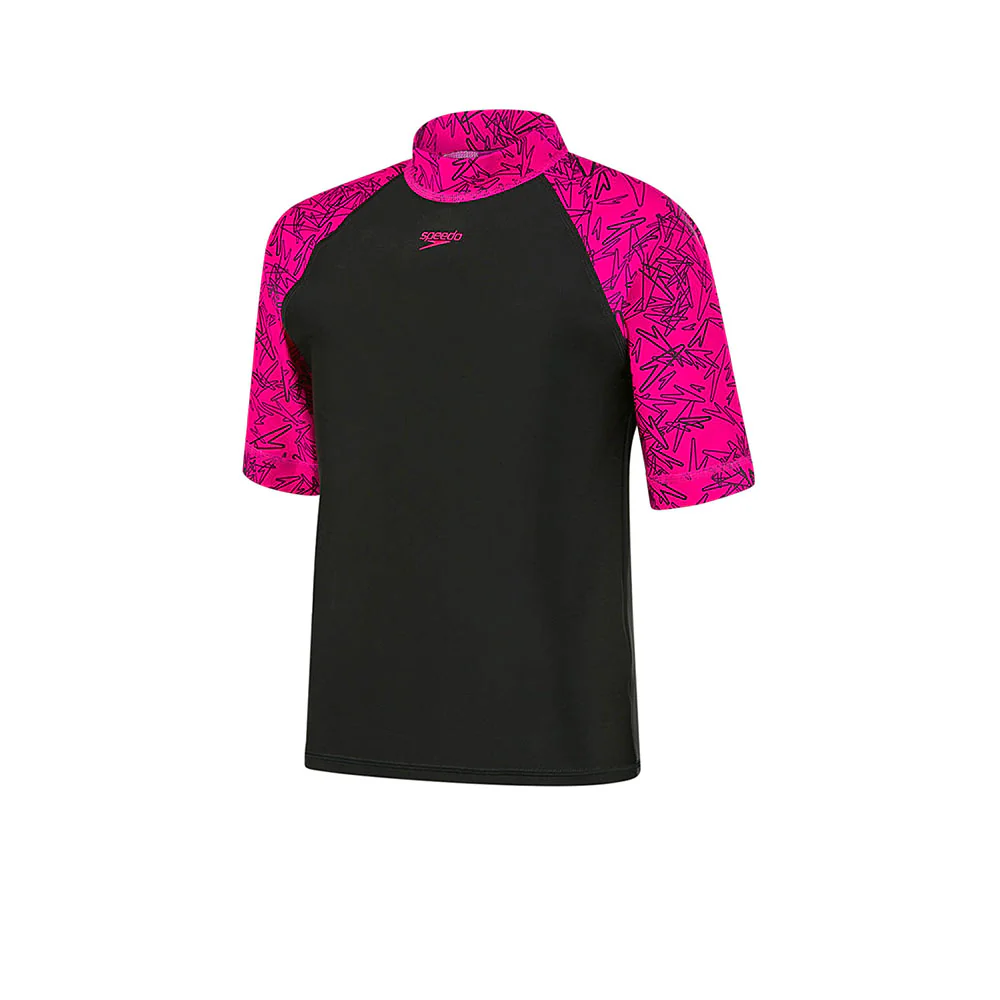 SPEEDO Boom Rash Vest Girls Rashguard - Black - 24 INCHES
