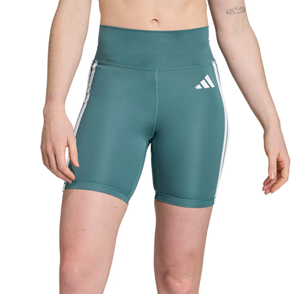 ADIDAS Optime Essentials 3-Stripes Women's Leggings Shorts - Black - L (ASIAN SIZE)