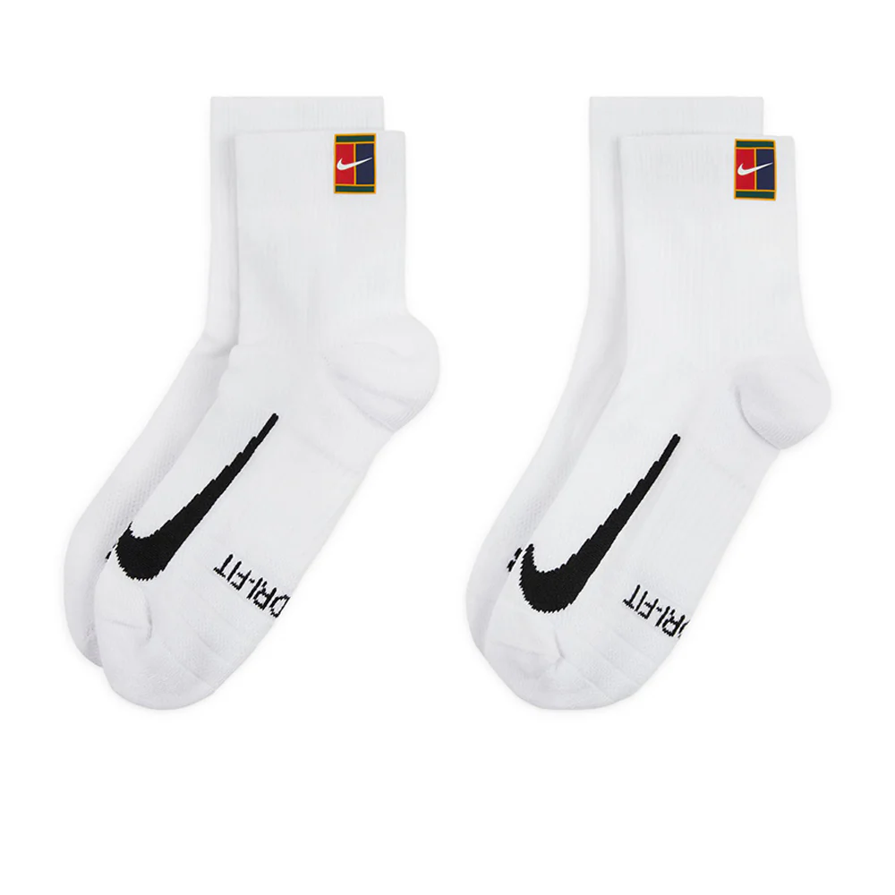 Носки унисекс Nike Court Multiplier Max Ankle Tennis (2 Pairs) — цвет белый, размер L (американский размер)