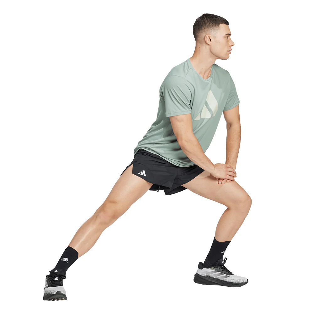 Мужская беговая футболка Adidas Run It — цвет зеленый, размер 2XL (азиатский размер)
