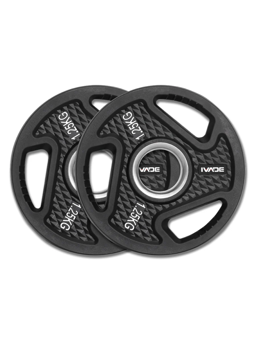 แผ่นน้ำหนัก 1.25-20 กิโล x 2 แผ่น หุ้มยาง (รูขนาด 2 นิ้ว) รุ่น TX1018 - Black - 1.25 KG