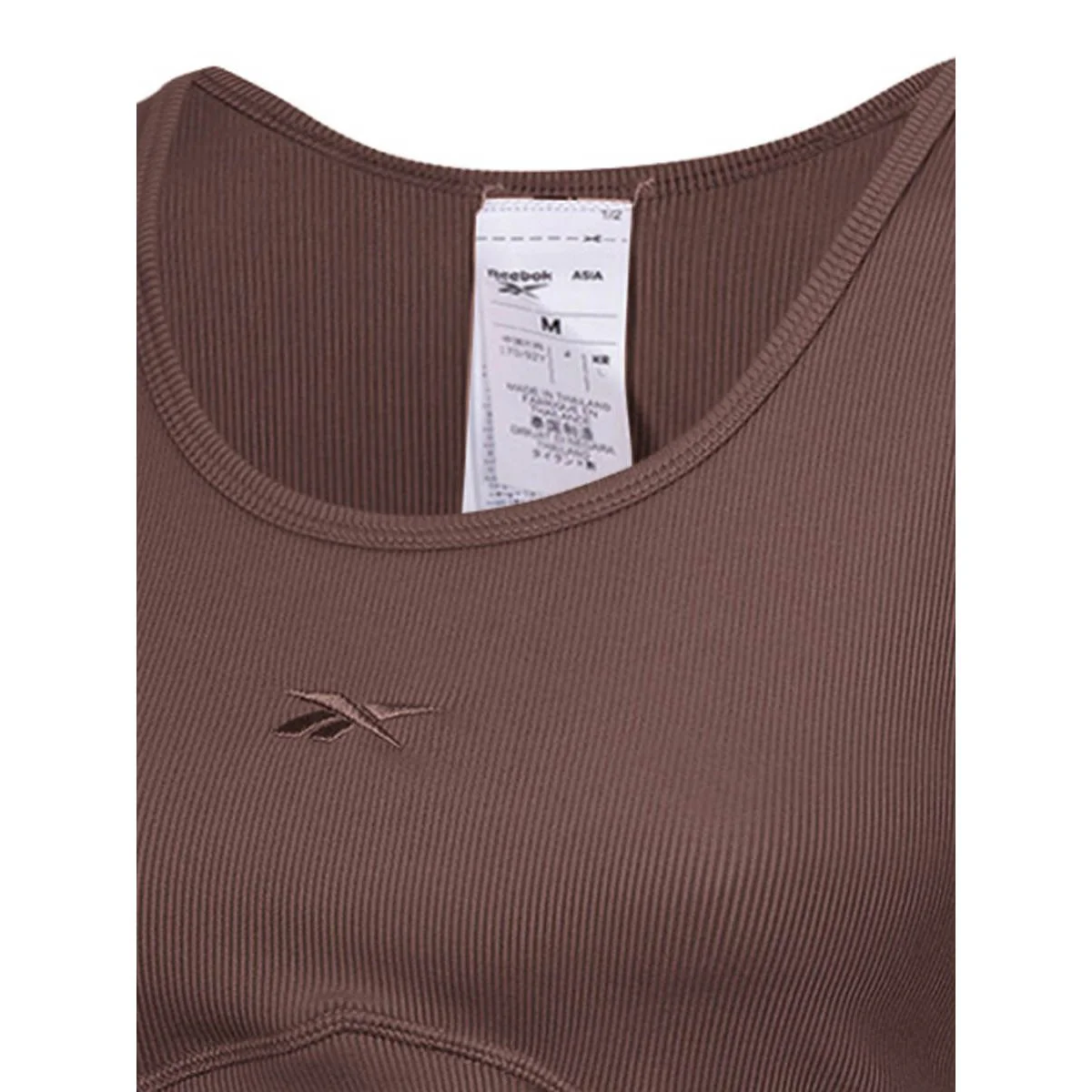 REEBOK Studio Rib Crop Women's Sports Bra - Brown - L (US SIZE)
