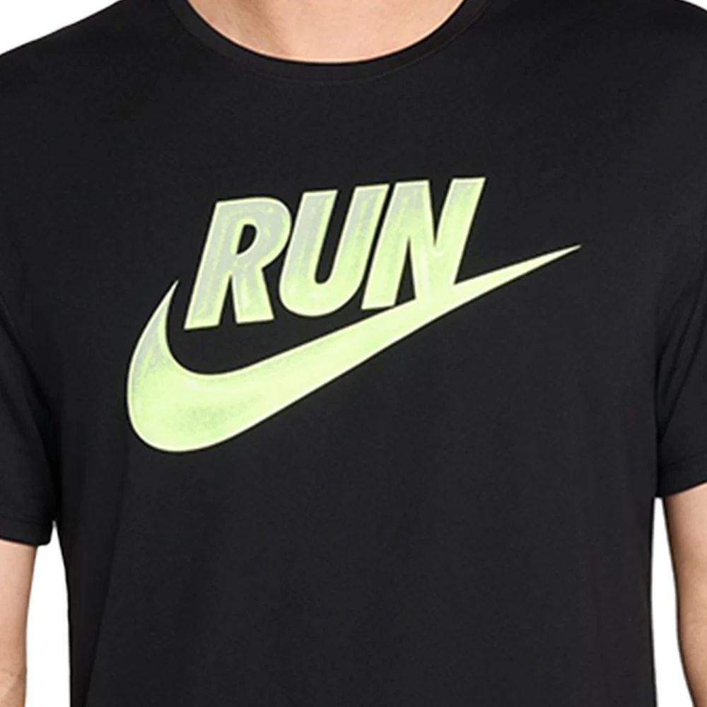 NIKE Miler Run Energy Men's Running T-Shirt - Black - L (ASIAN SIZE)