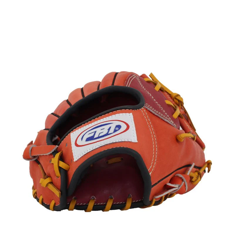 FBT Softball Gloves ถุงมือซอฟบอล I-Web 11.25 นิ้ว หนังแท้ Orange 74428 - Orange - One size