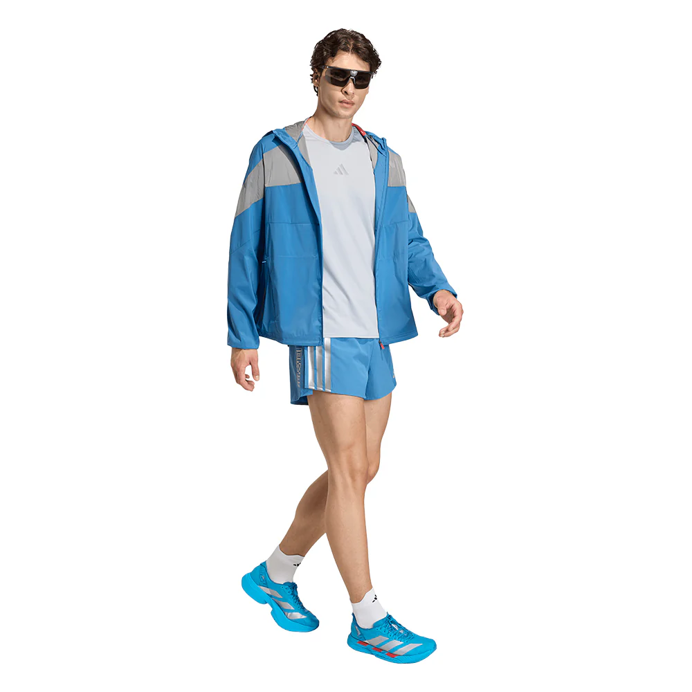 Мужская беговая футболка Adidas Adizero Ekiden — цвет серый, размер L (азиатский размер)