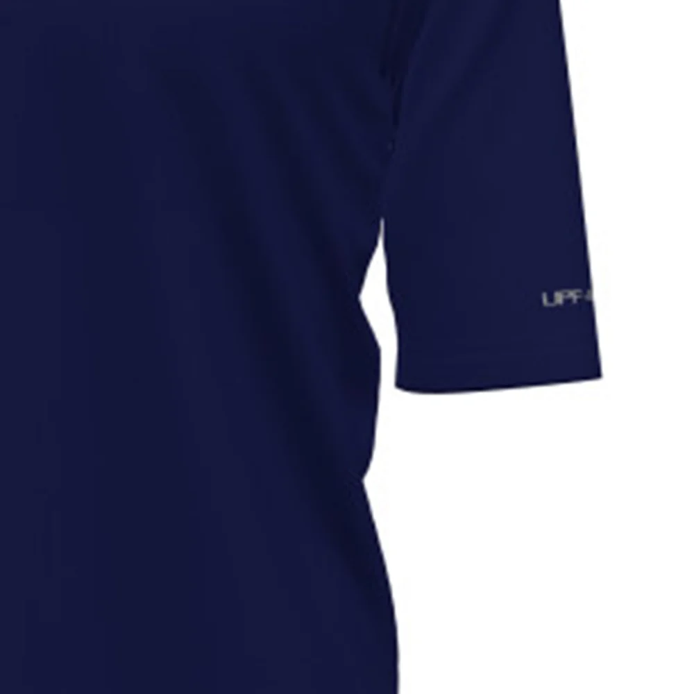 NIKE Dri-FIT Short Sleeve Hydroguard Boys Swimsuit - Blue - L (US SIZE)