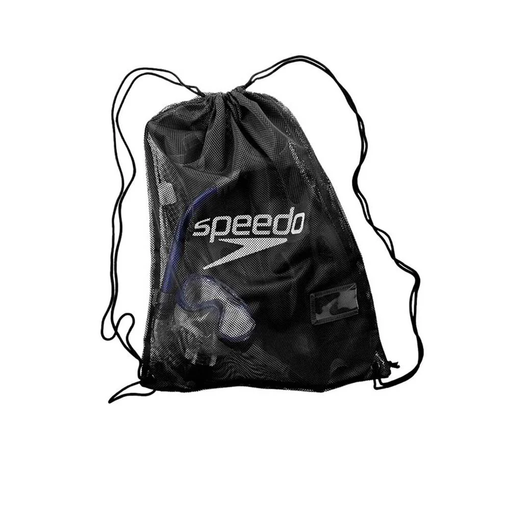 SPEEDO Equipment Mesh Bag Unisex Gym Sack - Black - ONE SIZE