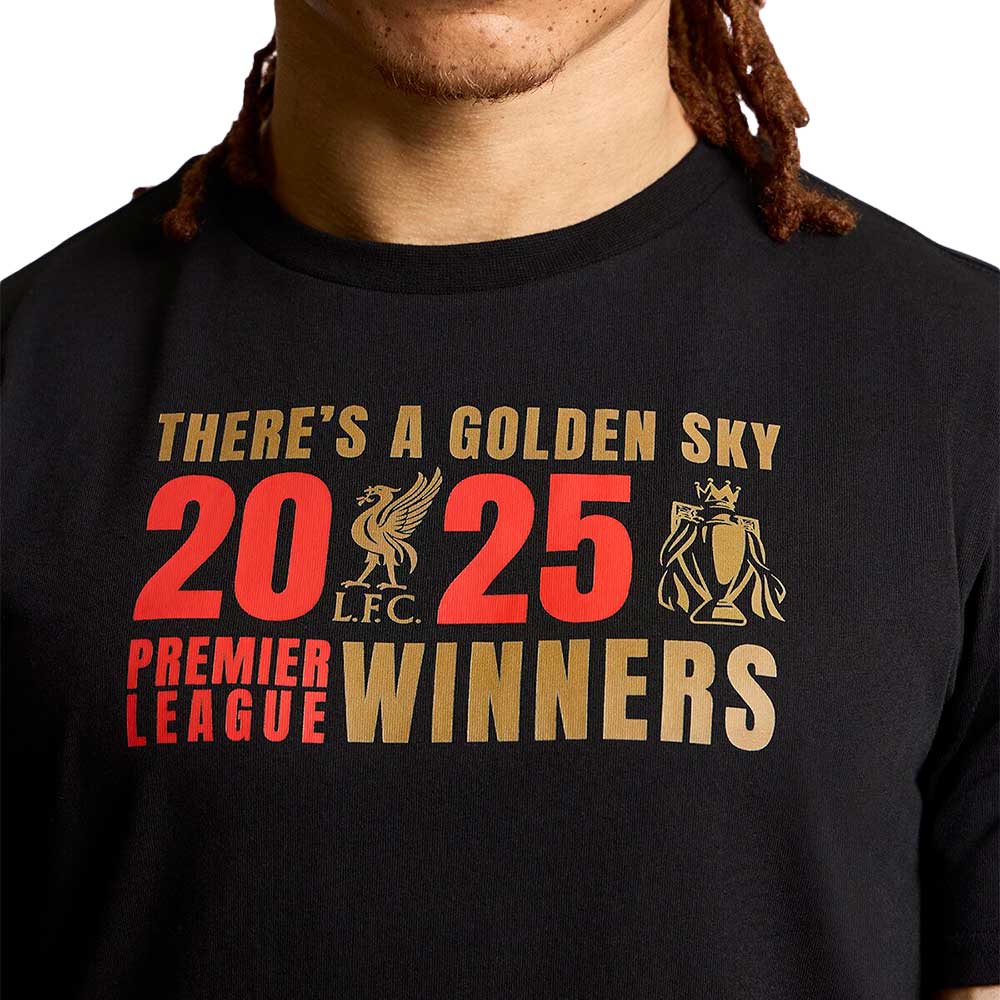 LFC EPL Champions 2024/25 Men's Football T-Shirt - Black - 2XL (UK SIZE)