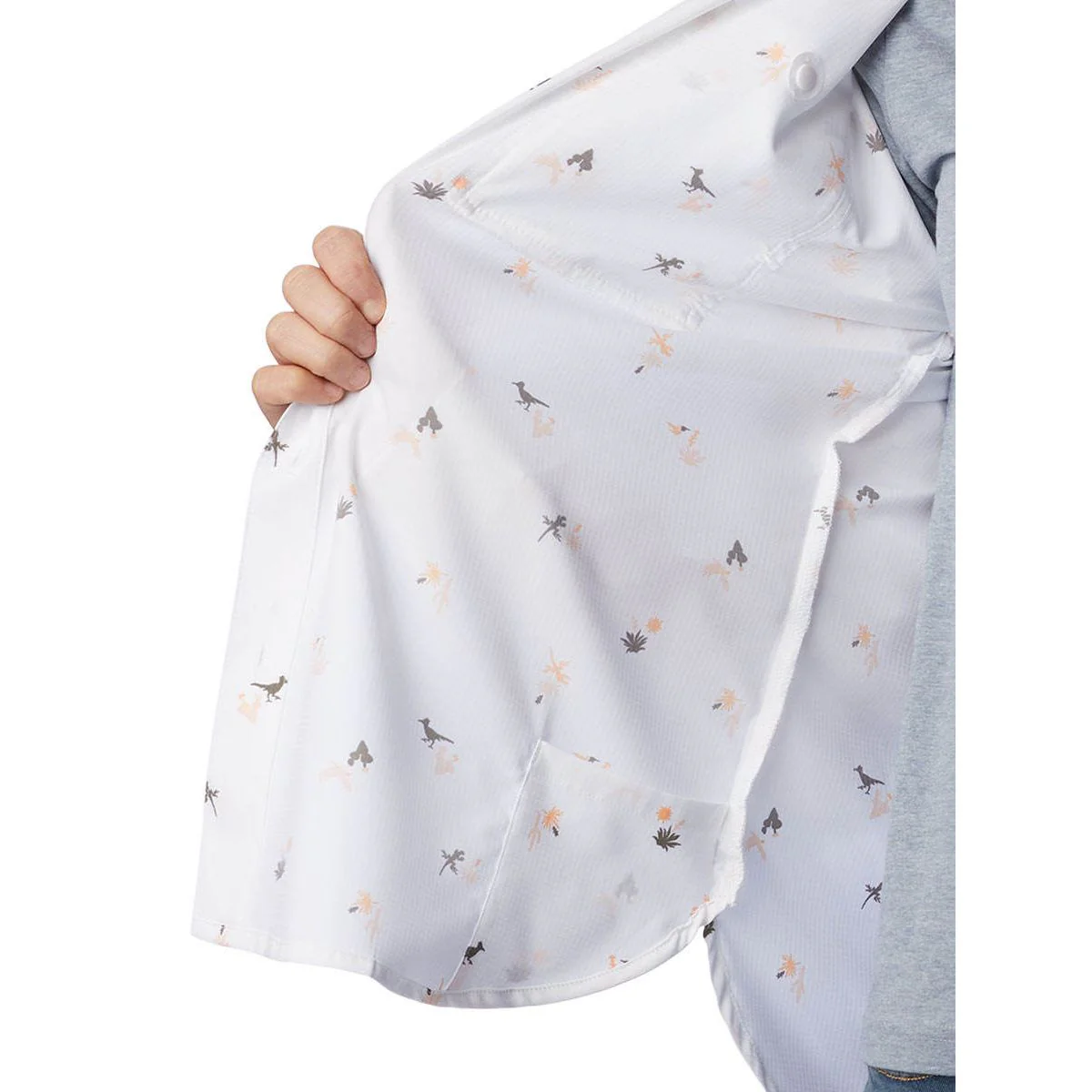 COLUMBIA Silver Ridge Utility Patterned Long Sleeve Women's Hiking Shirt - White - L (US SIZE)