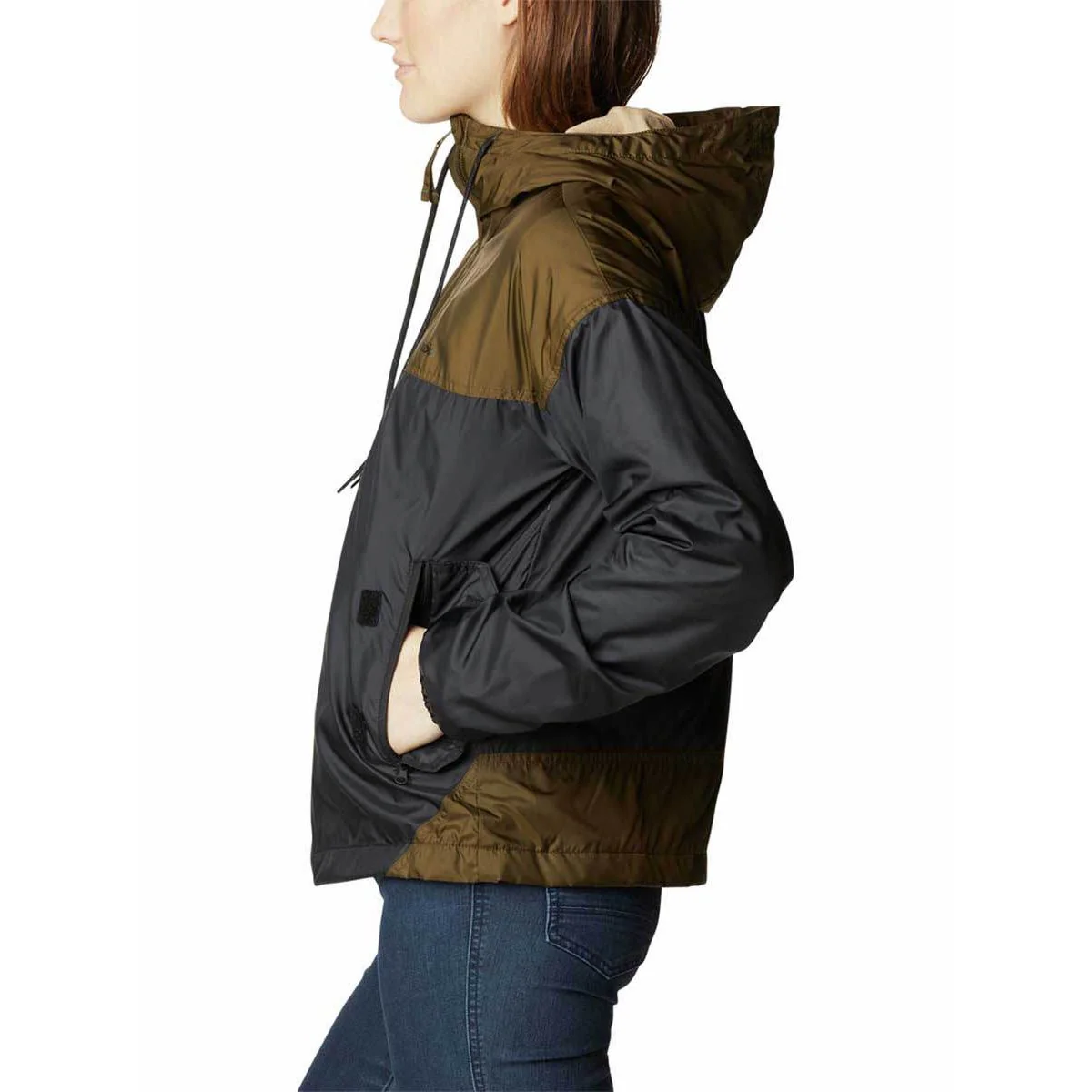 COLUMBIA Flash Challenger Fleece Lined Windbreaker Women's Hiking Jacket - Black - 2XL (US SIZE)