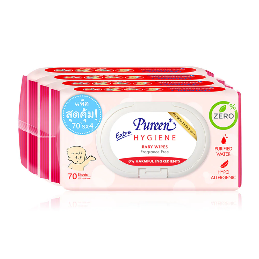 Pureen Wet Wipe Anti Bacterial [70 Sheets x 4pcs]
