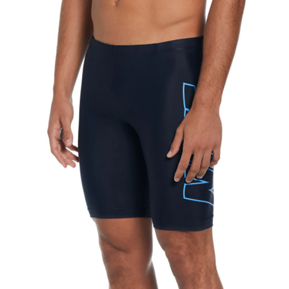 NIKE Embossed Jammer Men's Swim Shorts - Black - L (US SIZE)