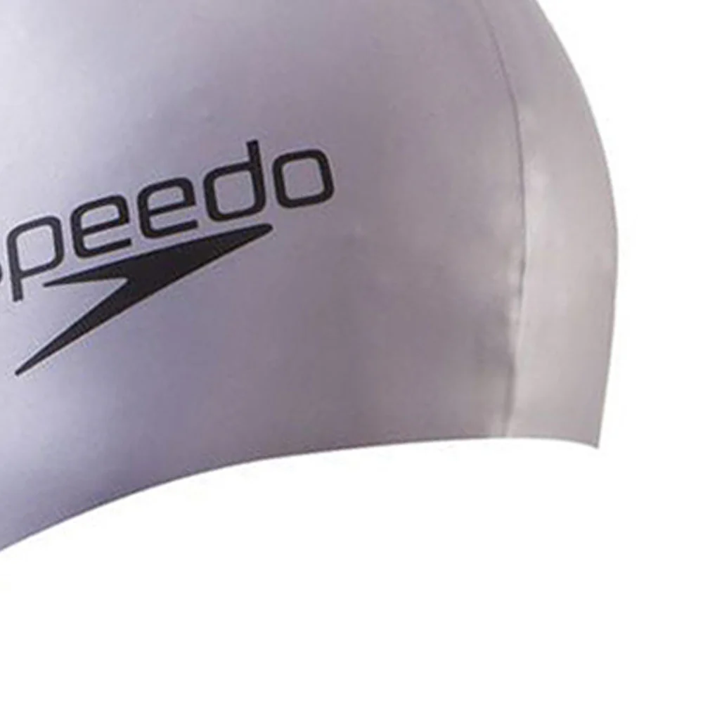 Кепка унисекс Speedo Plain Moulded Silicone Swimming — цвет серый, размер единый размер