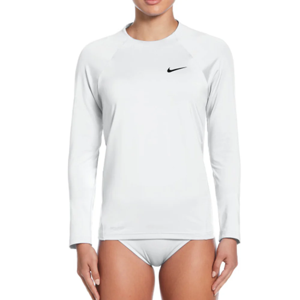 Nike Essential Long Sleeve Hydroguard Women's Rashguard — цвет белый, размер L (американский размер)