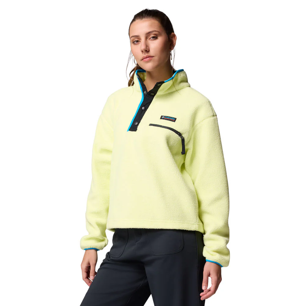 Женский свитшот Columbia Helvetia™ II Cropped Half Snap — цвет желтый, размер 2XL (американский размер)