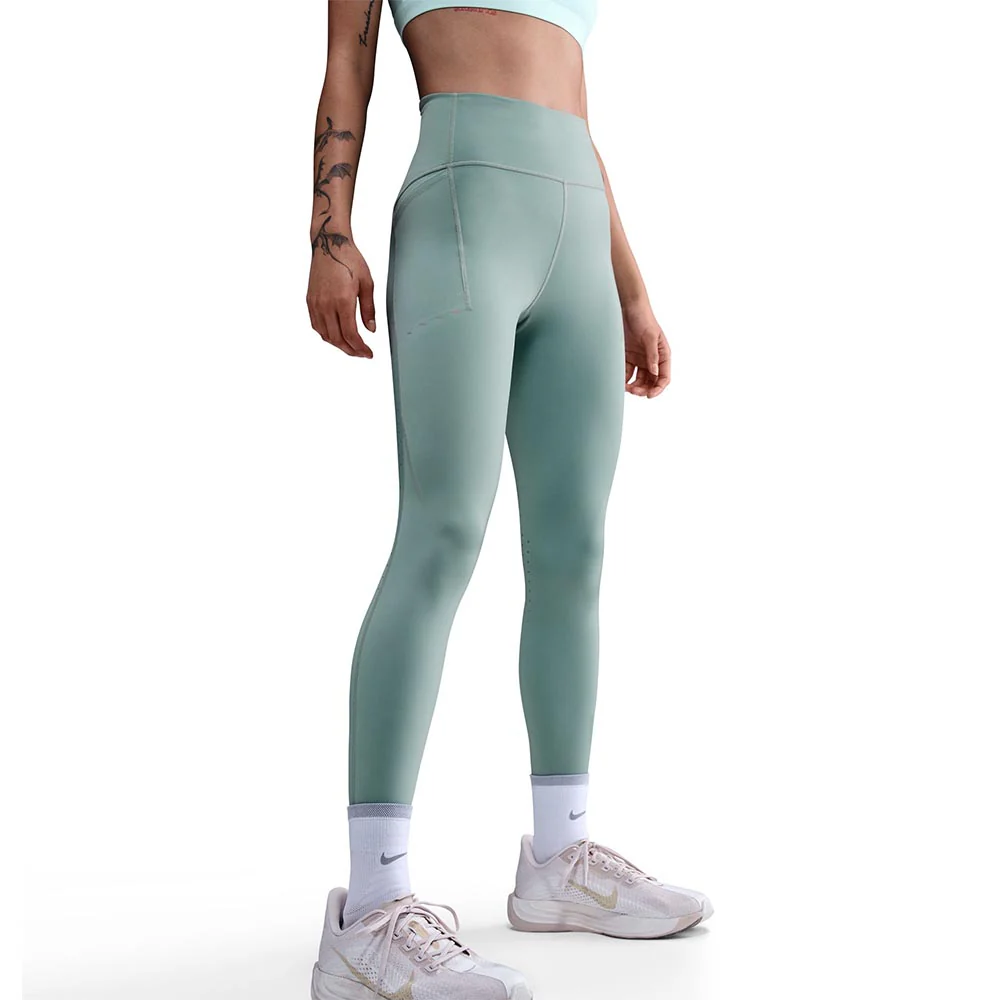 Женские легинсы Nike Swift High-Waisted 7/8 Running — цвет зеленый, размер L (американский размер)