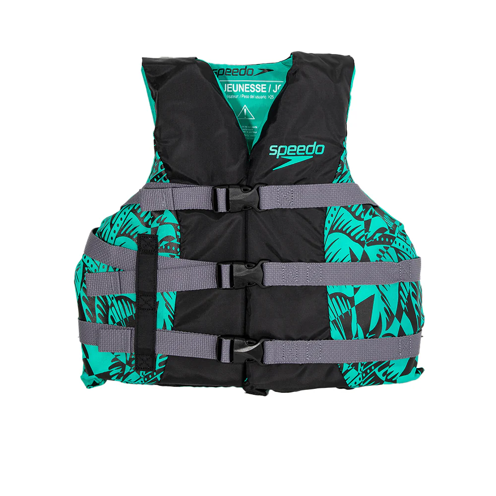 SPEEDO Youth Nylon PFD Kids Life Jacket - Black - ONE SIZE
