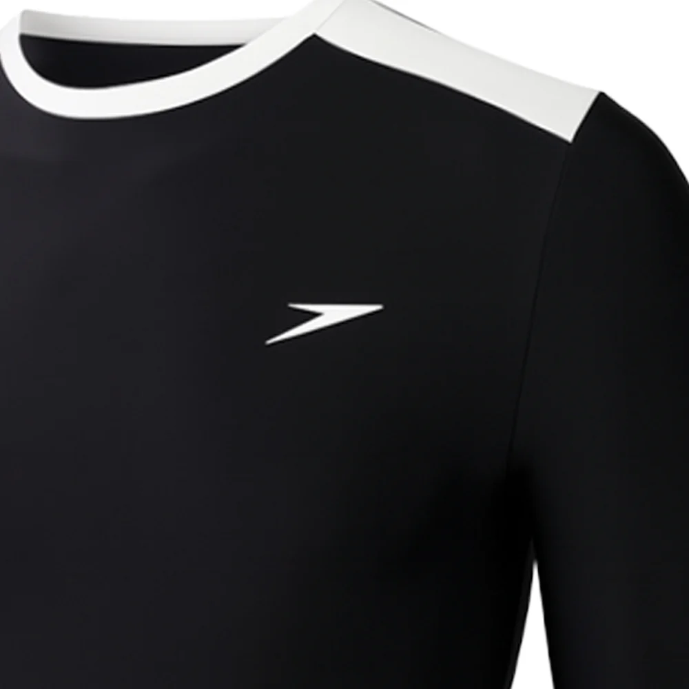 SPEEDO 'Wavechasers 2.0' Stylish Sun Protection Men's Rashguard - Black - 2XL (UK SIZE)