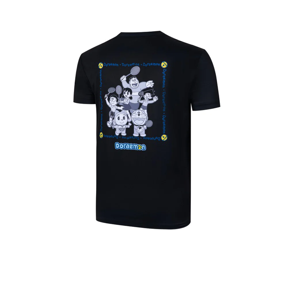 VICTOR X Doraemon Unisex Badminton T-Shirt - Black - 2XL