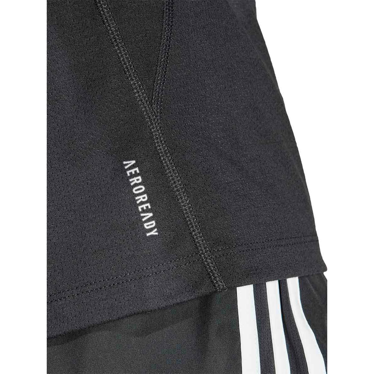 ADIDAS Own the Run 3-Stripes Women's Running T-Shirt - Black - 2XL (ASIAN SIZE)