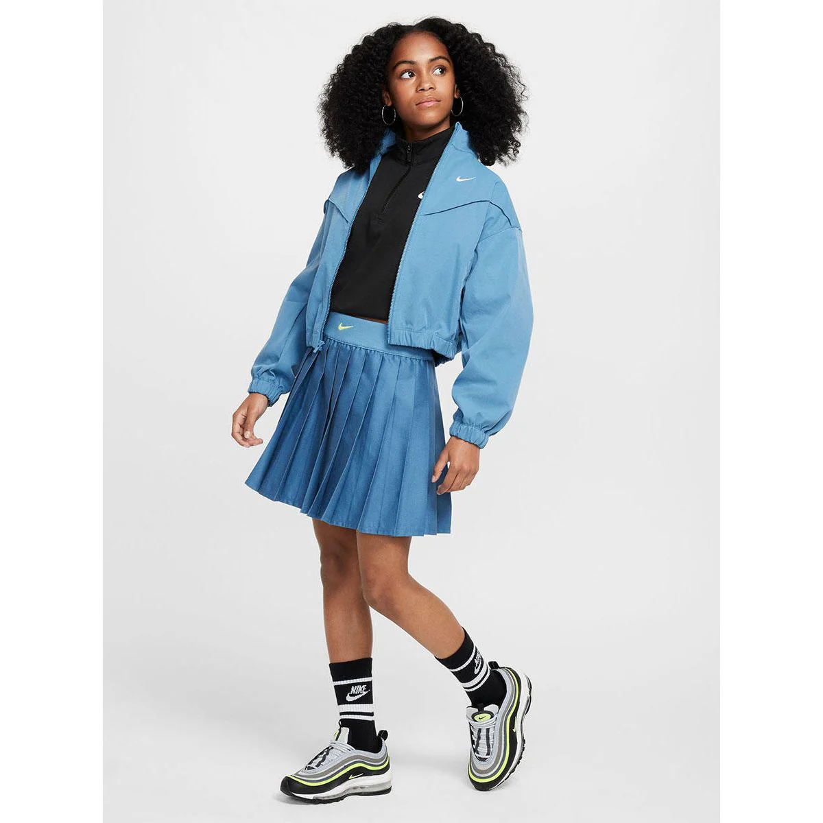 NIKE Sportswear Pleated Girls Skirt - Blue - L (US SIZE)