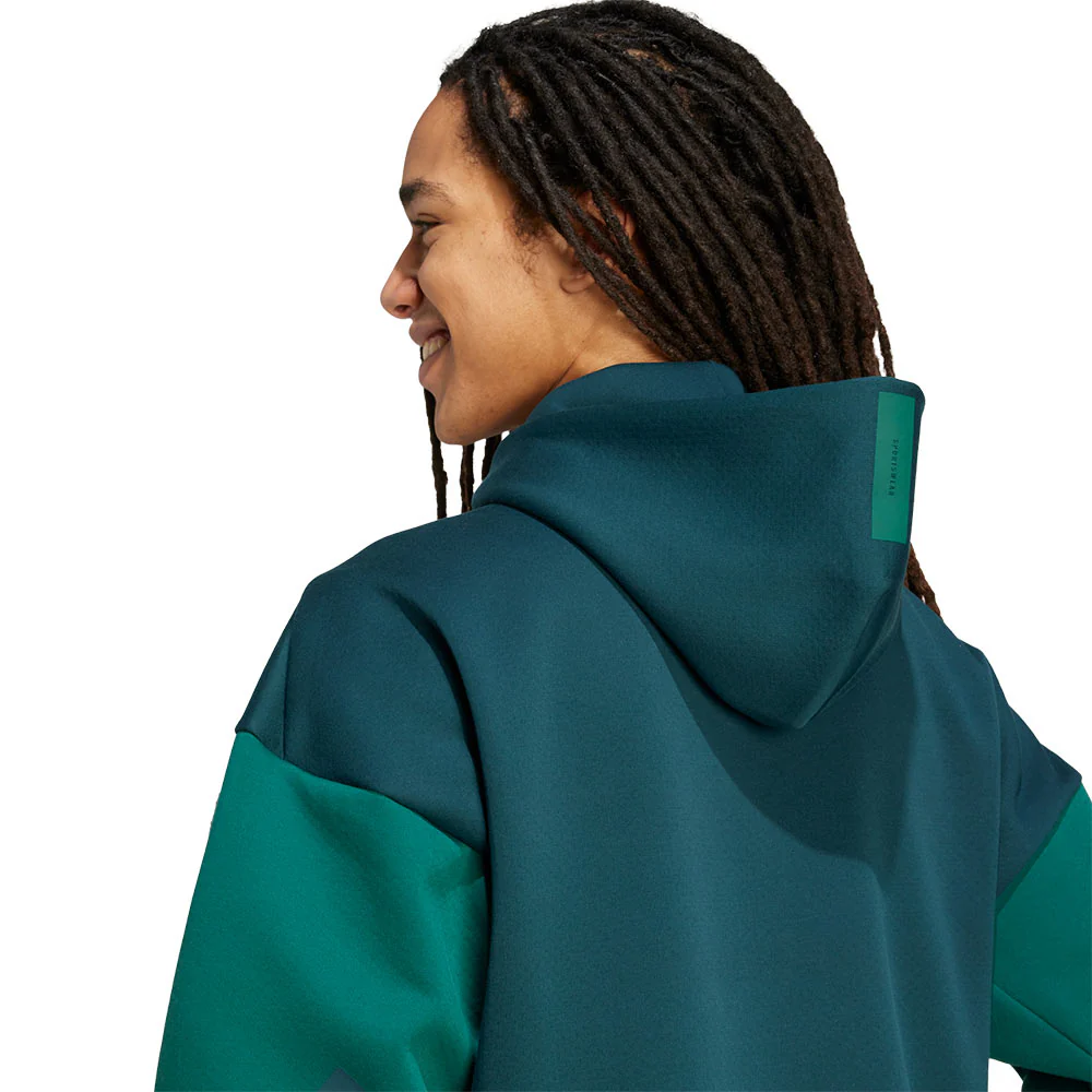 ADIDAS Z.N.E. Full-Zip Men's Hoodie - Green - L (ASIAN SIZE)