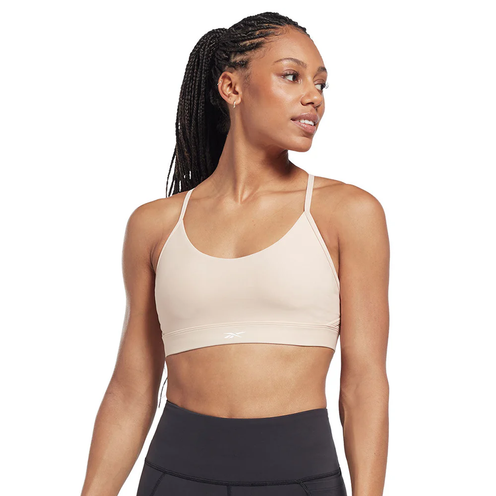 REEBOK Lux Strappy Women's Sports Bra - Beige - L (US SIZE)