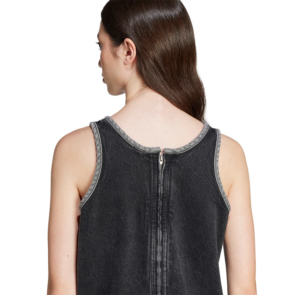 ADIDAS ORIGINALS Adicolor Denim 3-Stripes Tank Women's Dress - Black - 2XL (ASIAN SIZE)