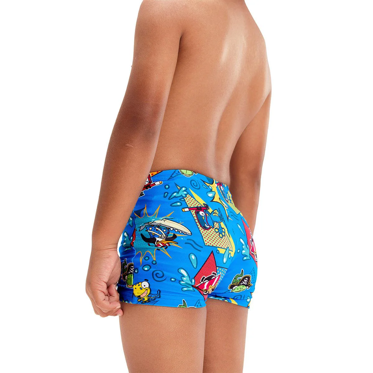 SPEEDO Learn To Swim Allover Aquashort Boys Swim Shorts - Blue - 2 YEARS