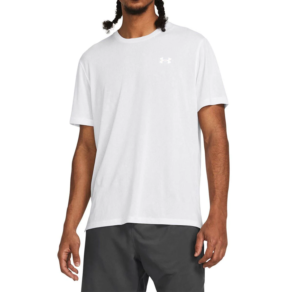 Мужская беговая футболка Under Armour Launch Splatter — цвет белый, размер L (американский размер)