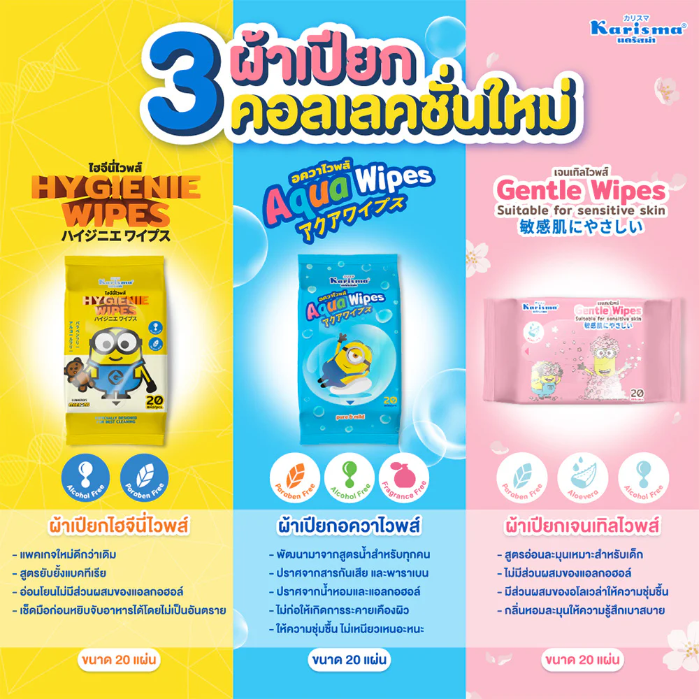 Karisma Aqua Wipes 20 Sheets