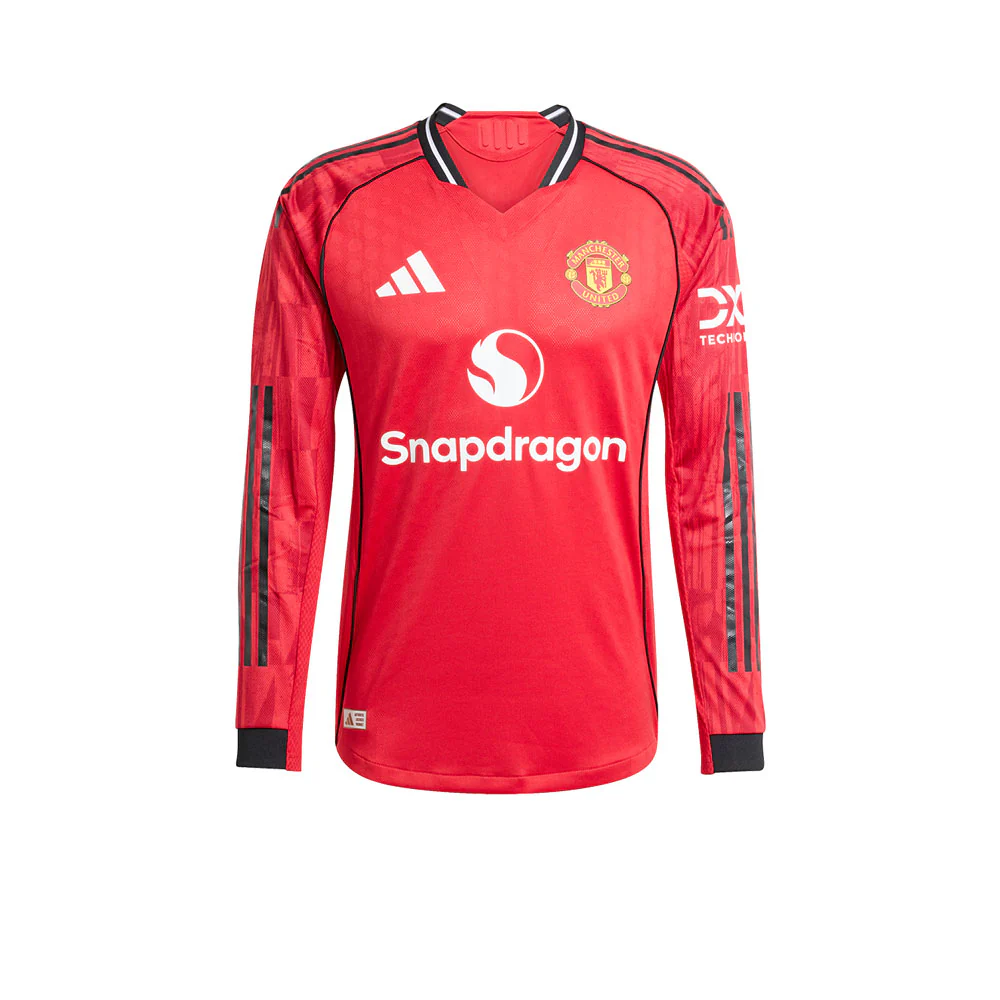 ADIDAS Men's Manchester United Home Authentic 2025/26 Long Sleeve Jersey - Red - 2XL (UK SIZE)