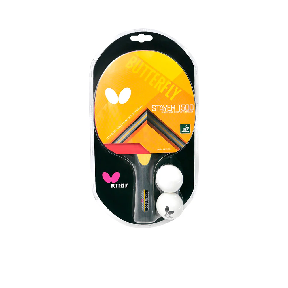 BUTTERFLY Stayer 1500 Table Tennis Racket - Yellow - ONE SIZE