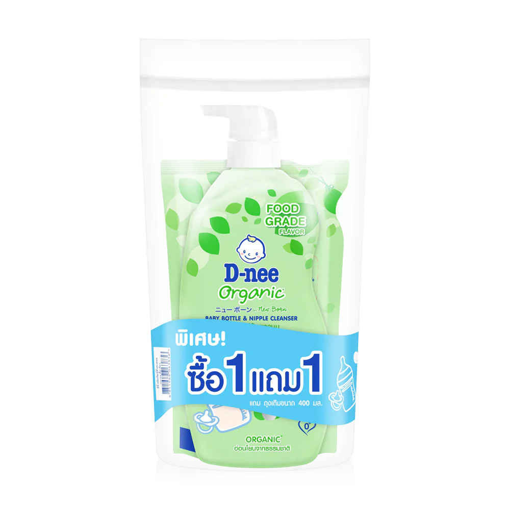 D-nee Baby Bottle & Nipple Liquid Cleanser Organic [600ml + 400ml]
