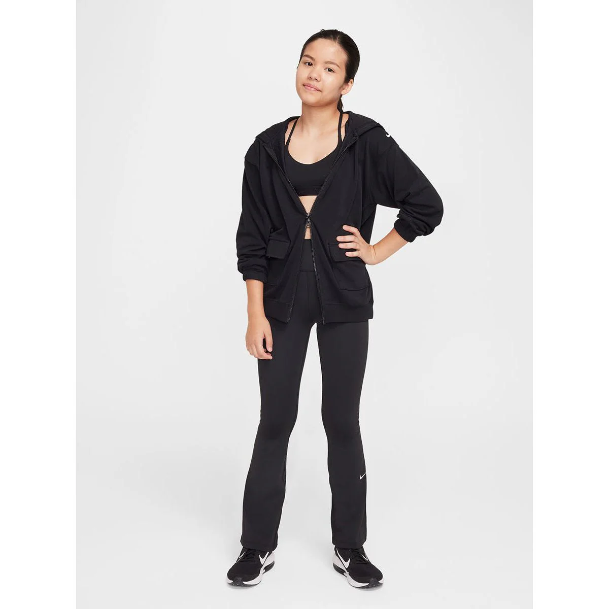 NIKE Indy Girls Sports Bra - Black - L (US SIZE)