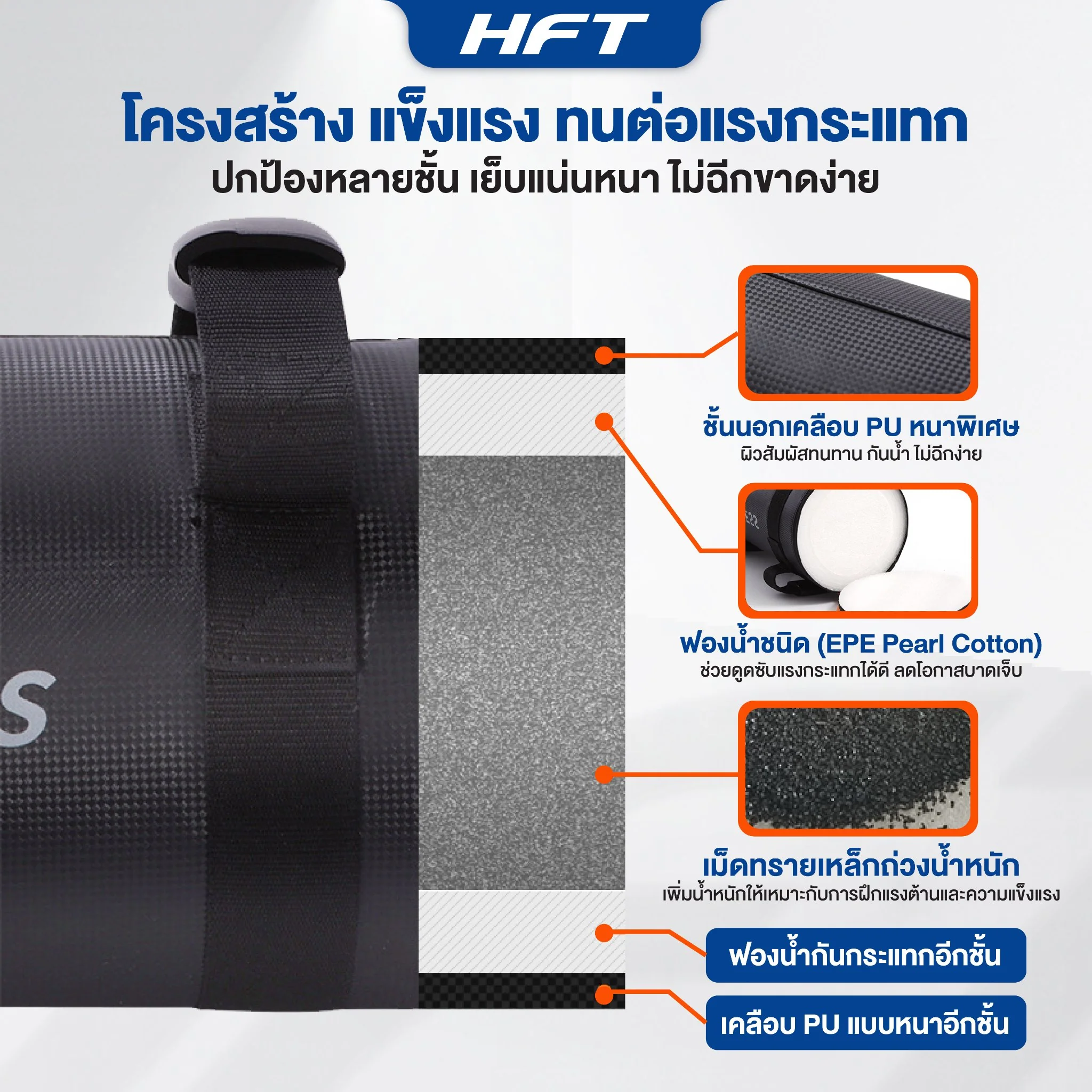 ถุงน้ำหนัก Power Bag - Homefittools - Black - 10 KG