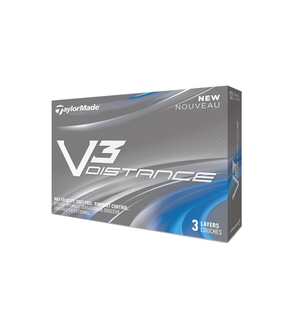 TAYLORMADE V3 Distance Golf Balls (12 Balls Pack) - Multi Color - ONE SIZE