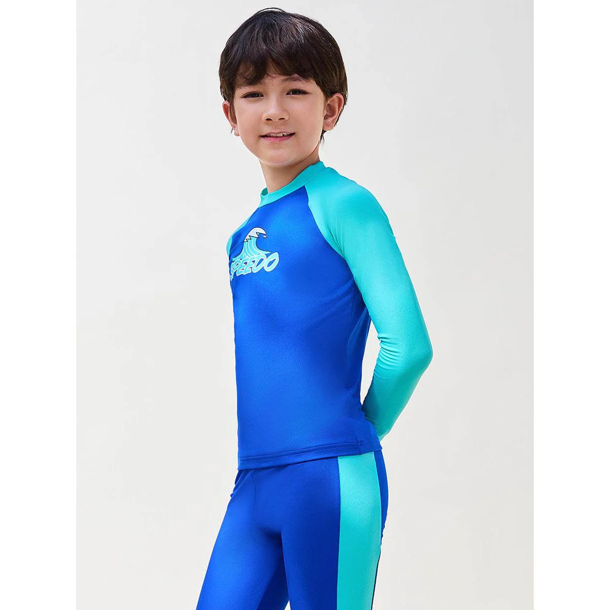 SPEEDO Waves Boys Rashguard Set - Blue - 5-6 YEARS