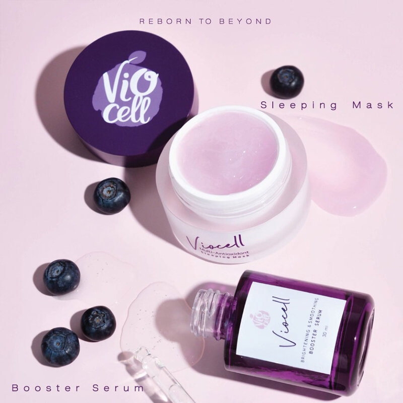 Viocell Set 2 Items Brightening & Smoothing Booster Serum 30ml + Multi-Antioxidant Sleeping Mask 30g ( Expiration Date : 2026.08.26 )