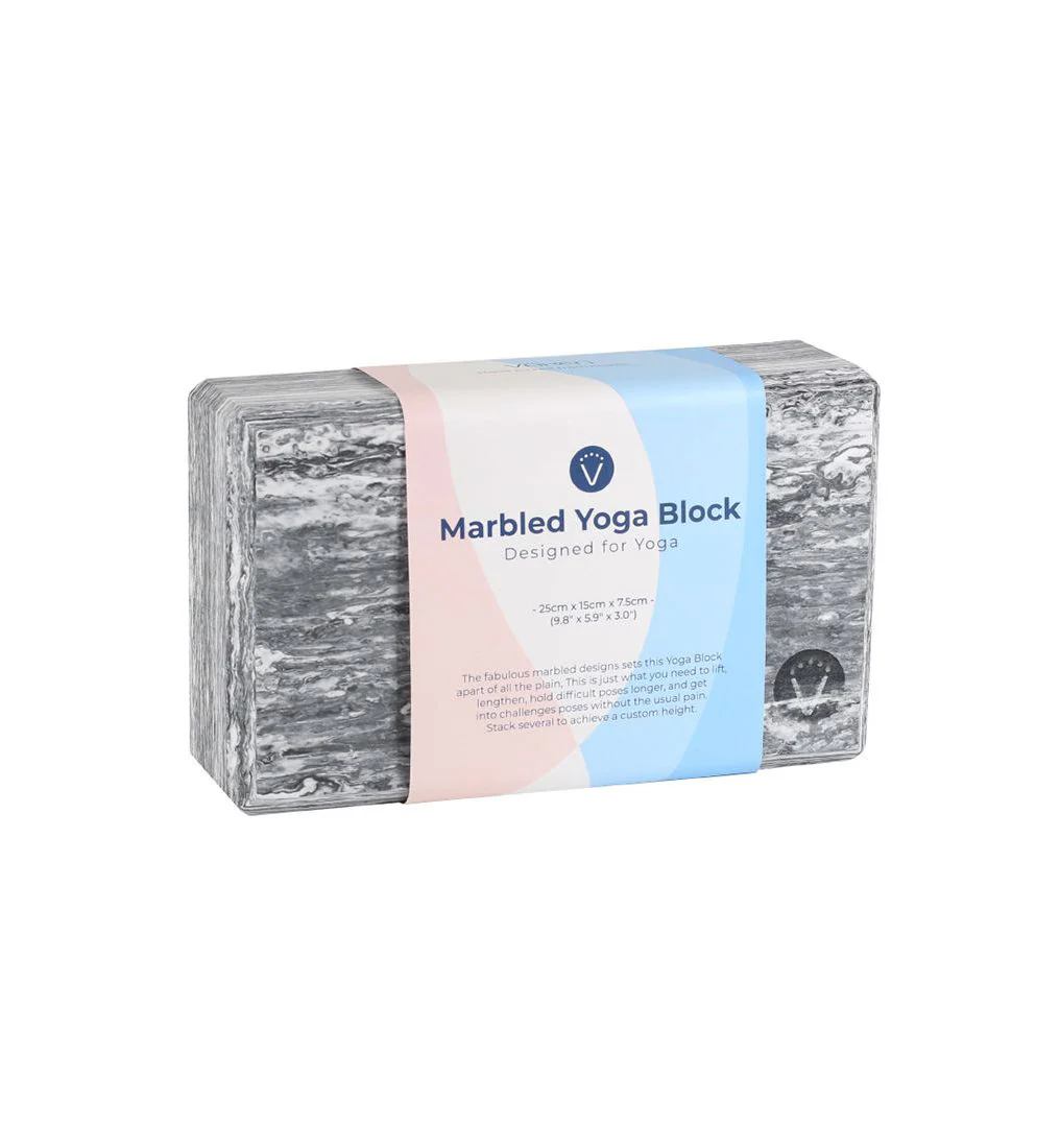 VAKEN Marbled Yoga Block - Black - ONE SIZE
