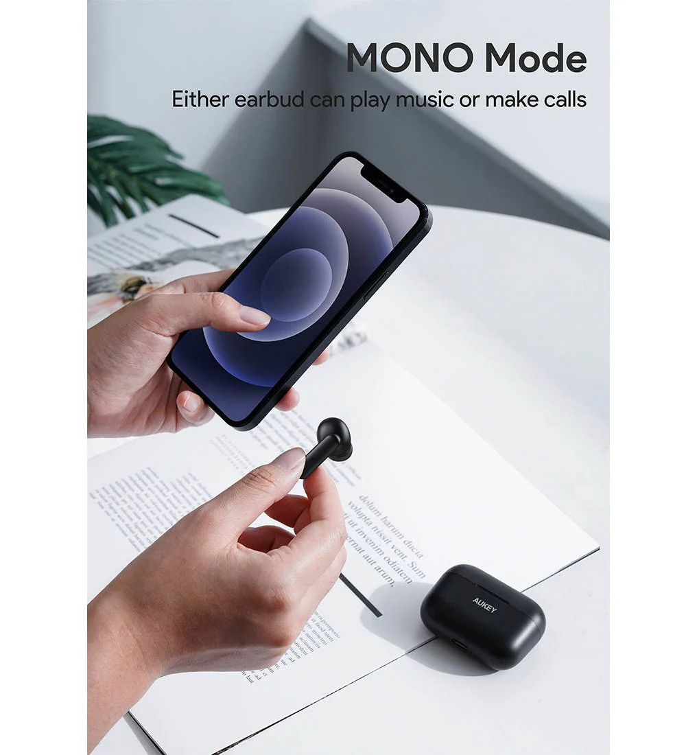 AUKEY EP-M1 Wireless Earphone - Black - ONE SIZE