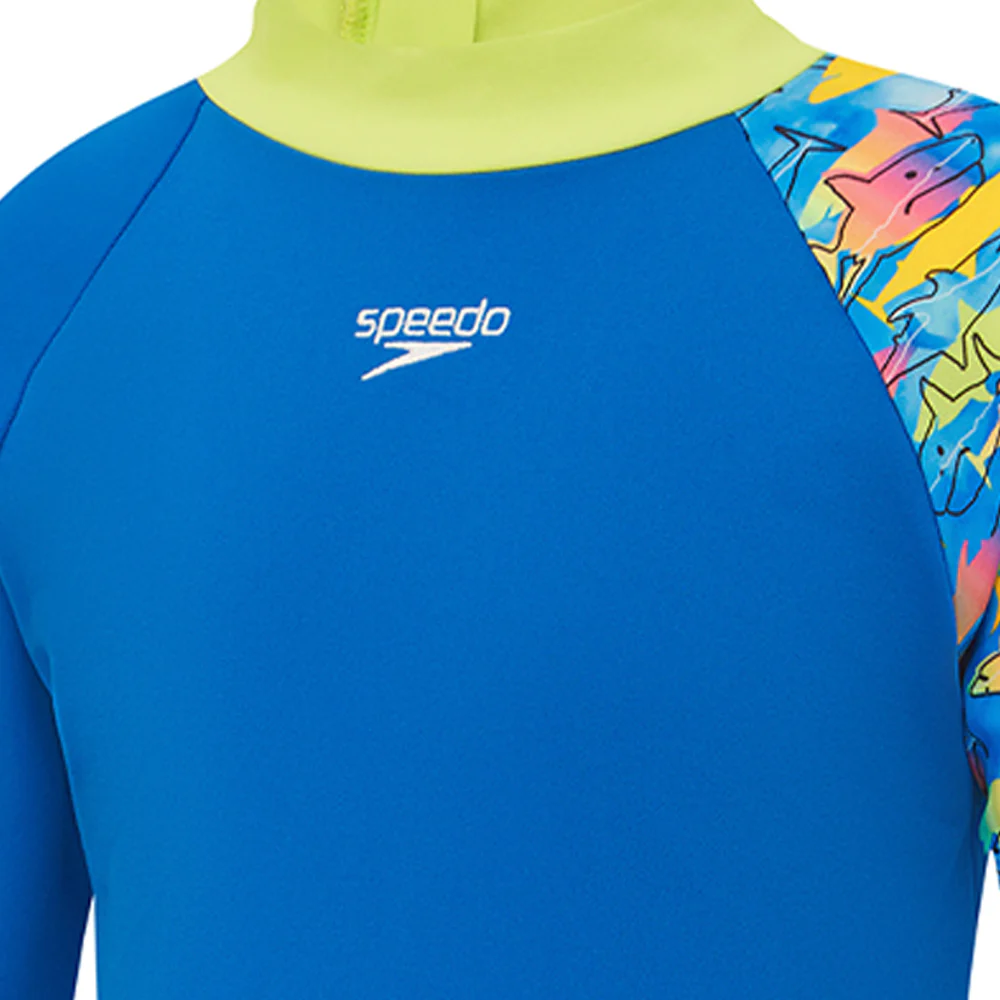 SPEEDO Under The Sea Long Sleeve Boys Rashguard - Blue - 2 YEARS