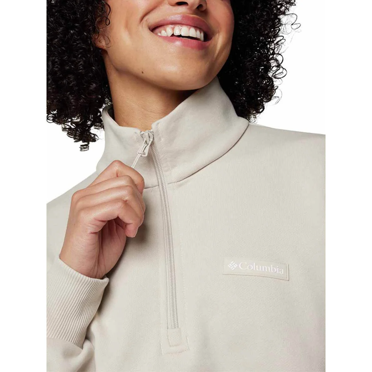 COLUMBIA Marble Canyon™ French Terry Quarter Zip Women's Sweatshirt - Beige - L (US SIZE)